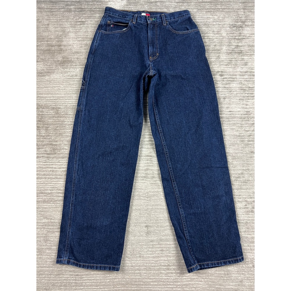 Tommy Hilfiger Carpenter Jeans Mens 30x32 Dark Wash Blue Relaxed Fit Utility 90s